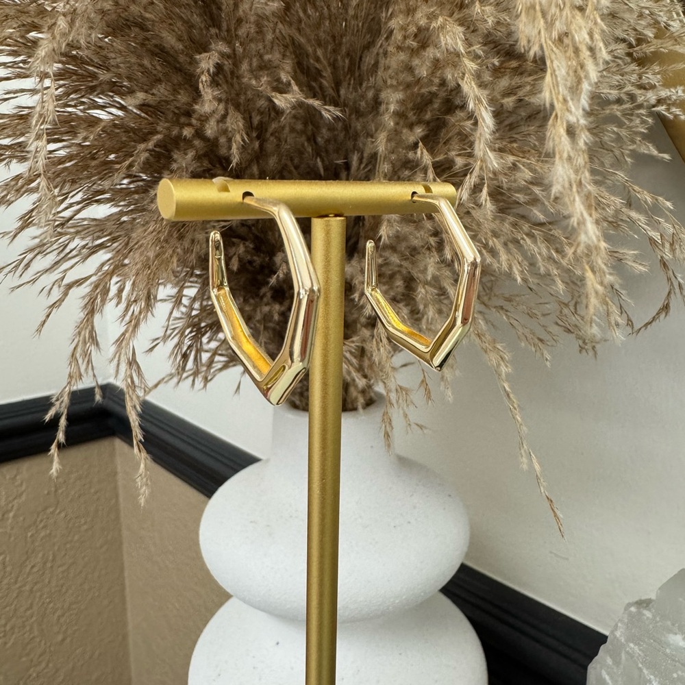 Gold Geometric Hoop Earrings